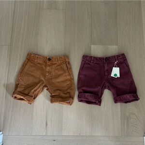 Mini Boden Brown and Burgundy Kids Shorts